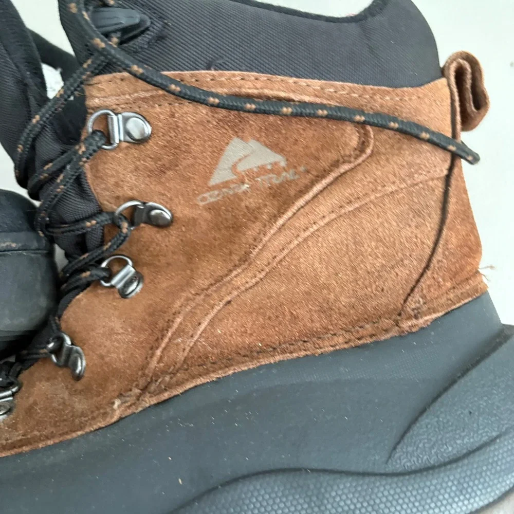 Ozark Trail Mens‎ Brown Leather Rubber Winter Snow Boots MNOT4390502 Size 11